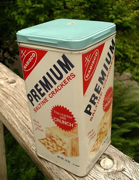 metal premium cracker box|vintage tin cracker boxes.